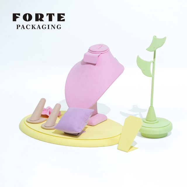 FORTE Unique Colorful Jewelry Display Set OEM Microfiber Material Design
