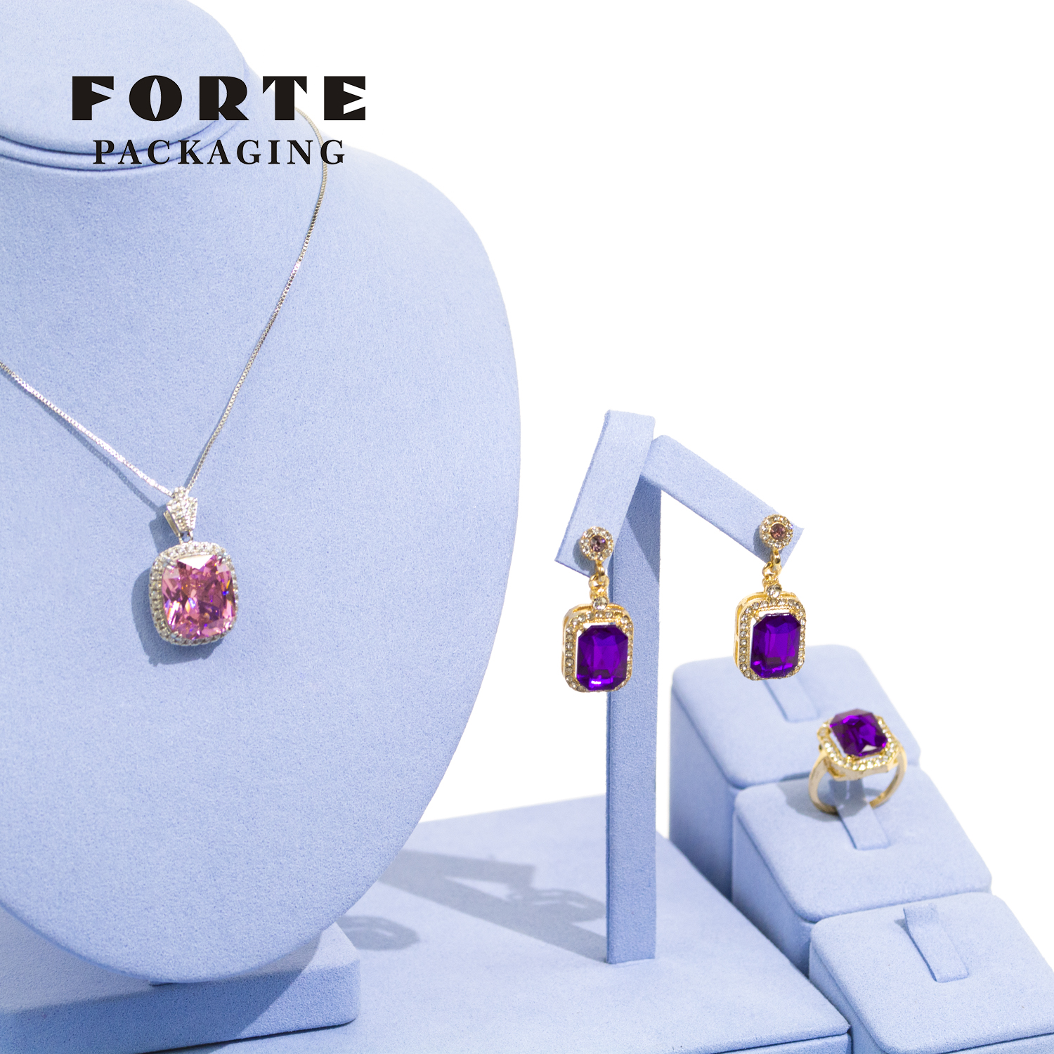 FORTE Customized Jewelry Display Set Baby Blue Custom Color Display