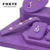 FORTE Elegent Purple Jewelry Display Set Oem Service Manufacture Design Jewelry Stand