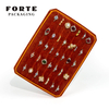 FORTE orange double use stripe insertion glossy soft velvet jewelry storage tray plate ring display tray for Jewelry counter