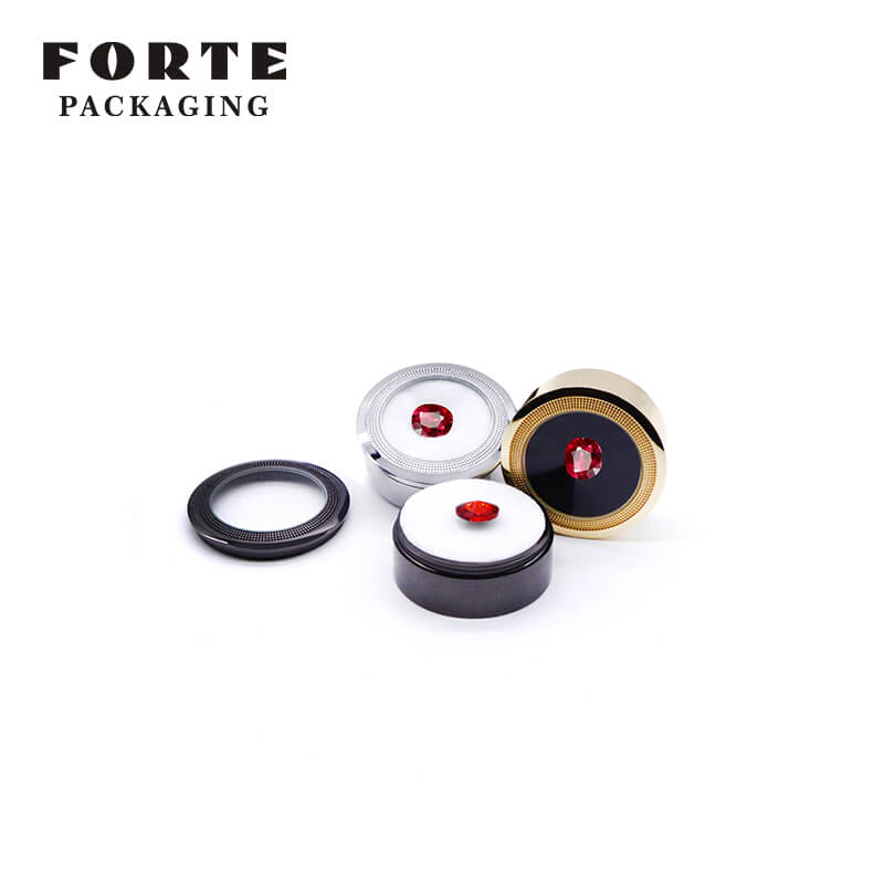 FORTE round gem stone storage box black gold slive diamond display box 