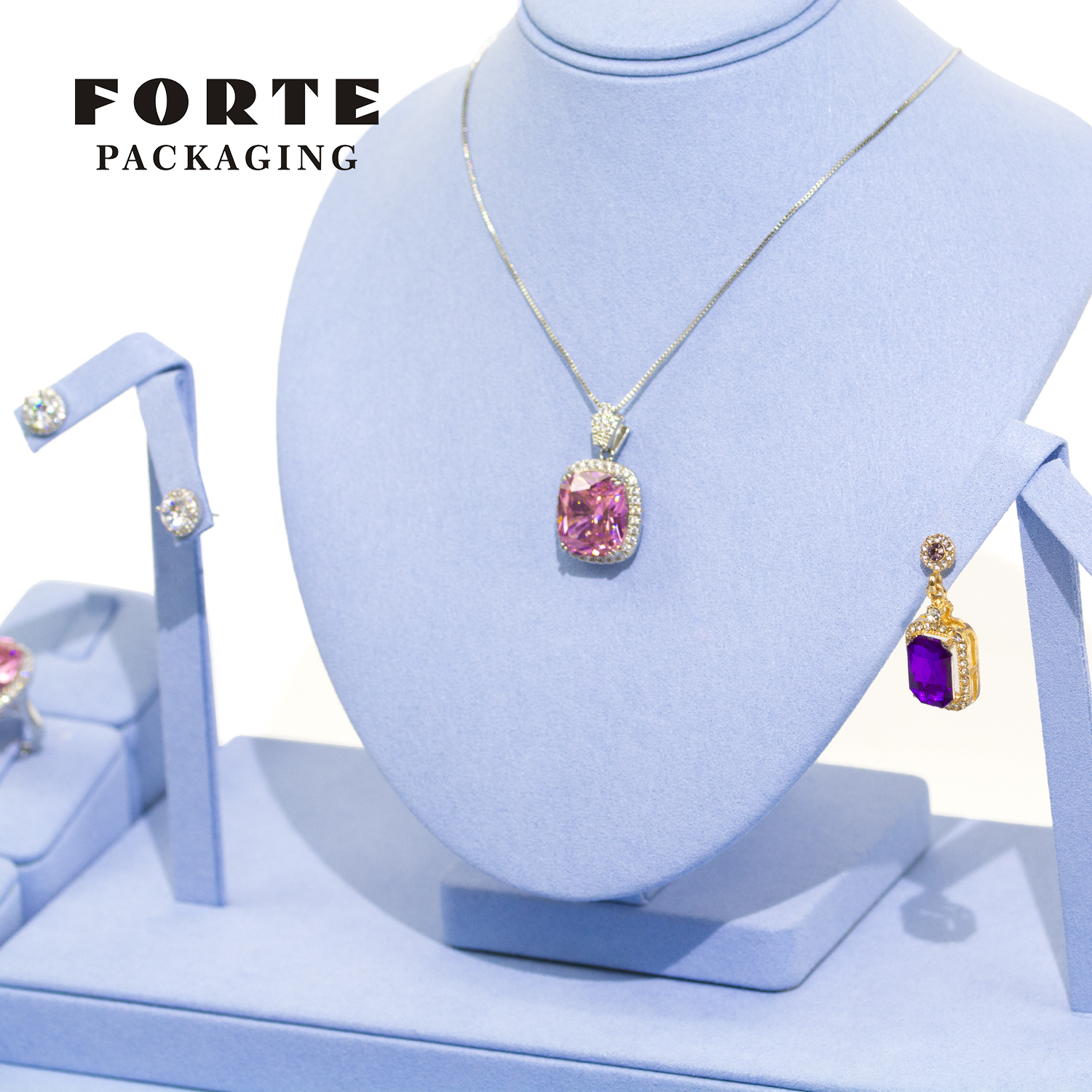 FORTE Customized Jewelry Display Set Baby Blue Custom Color Display