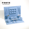 FORTE Special Design Jewelry Display Jewelry Stand Blue Cute House Shape Display Set