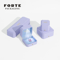 FORTE Luxury Led Light Jewelry Box High End Pu Leather Custom Logo Jewelry Packaging