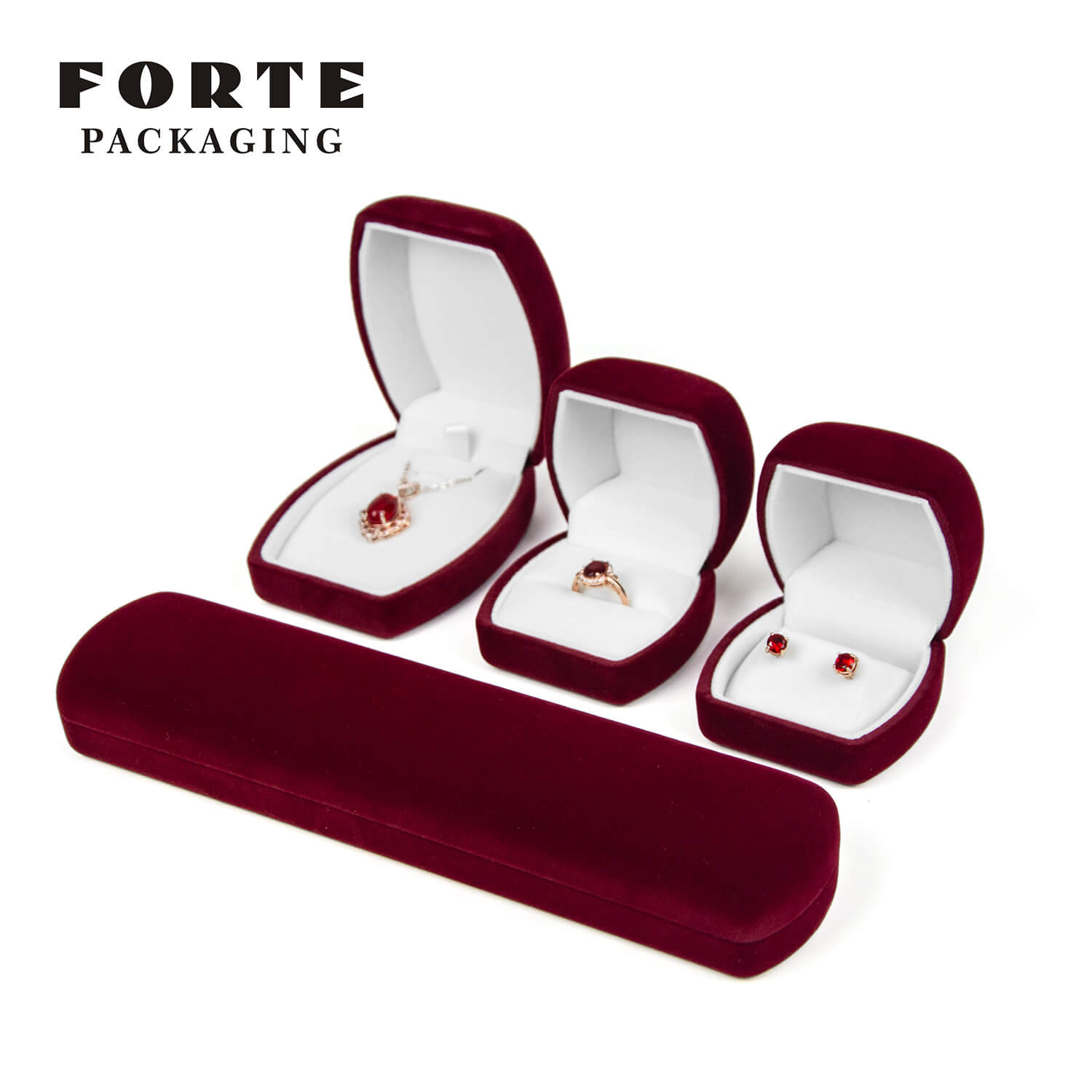 FORTE unique arch jewelry packaging bangle box velvet ring box earring box 
