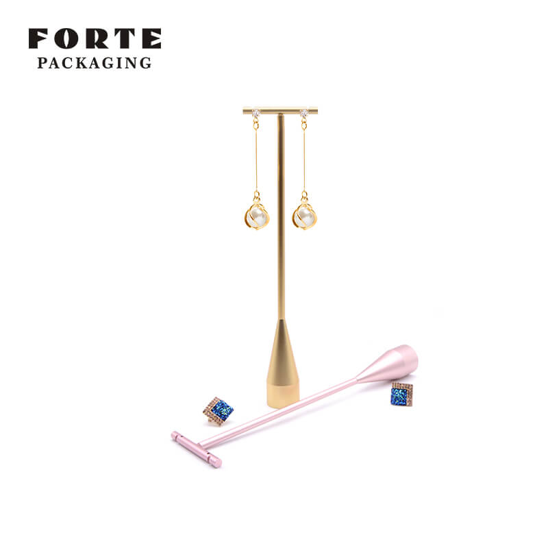 FORTE drop shape metal jewelry display stand rose gold sliver earring showing stand