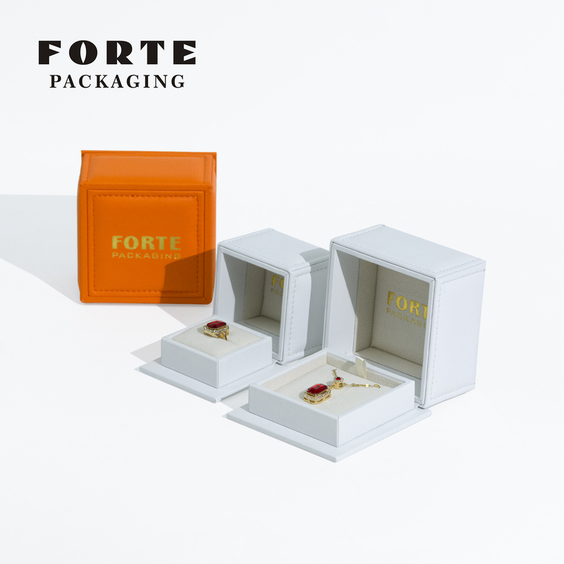 FORTE Unique Square Jewelry Packaging Boxes Design PU Leatherette Custom Color And Logo