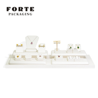 FORTE High End Pu Leather Jewelry Display Set Bright White Design Stand for Jewelry
