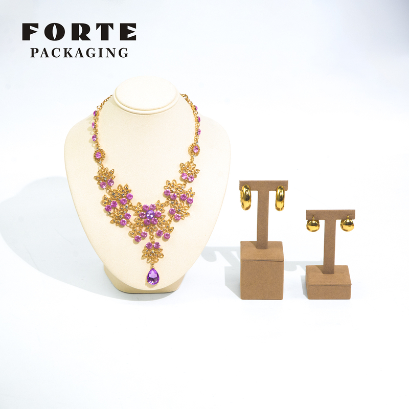 FORTE OEM Jewelry Display Set High Quality Microfiber Jewelry Stand