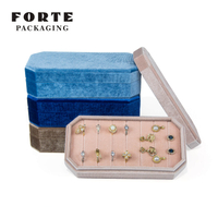 Forte korea velvet jewellery plate packaging earring ring showcase jewelry display tray jewlery velvet box