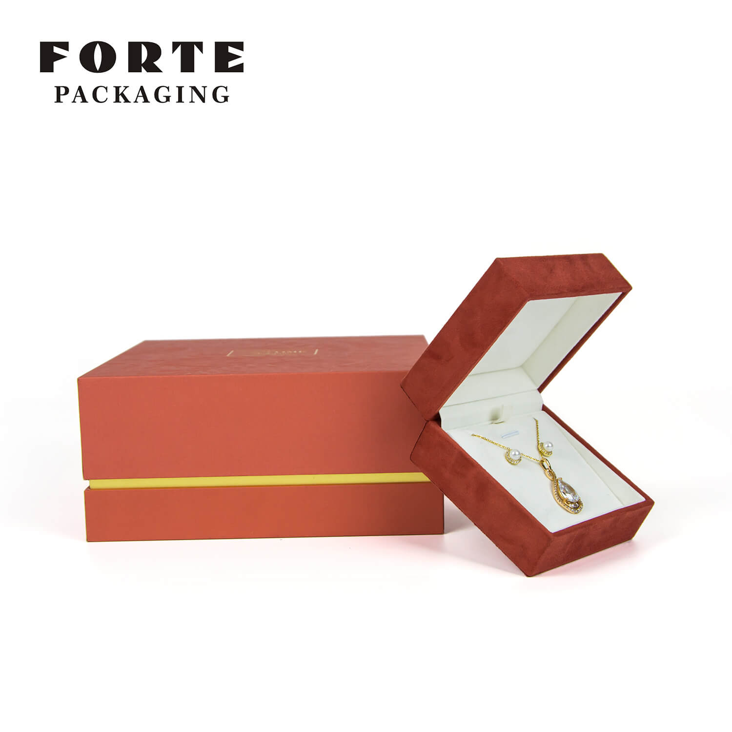 FORTE modern jewelry box_microfiber jewelry box_ring bearer box