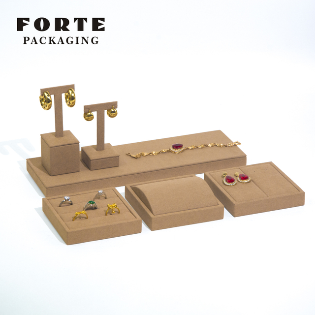 FORTE OEM Jewelry Display Set High Quality Microfiber Jewelry Stand