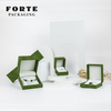 FORTE fashion green leatherette paper Custom Jewelry gift Storage Box 