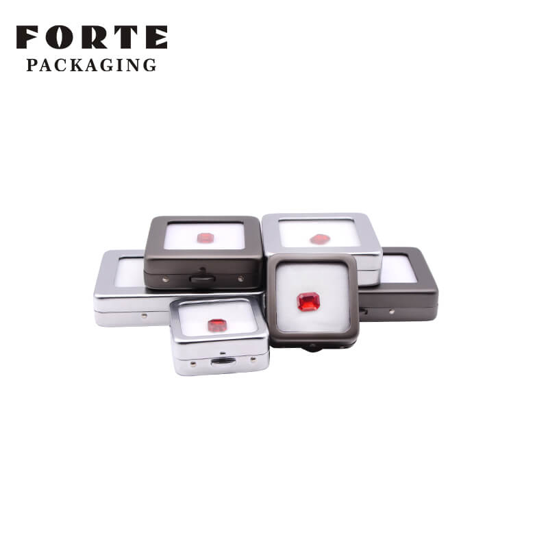 FORTE square metal diamond display box gem stone storage box