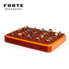 FORTE orange double use stripe insertion glossy soft velvet jewelry storage tray plate ring display tray for Jewelry counter