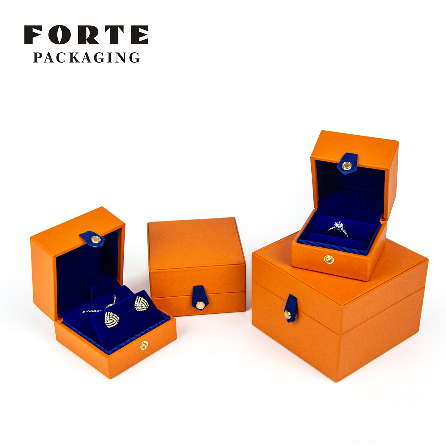 FORTE Branded elegance fashion orange bangle pendant box luxury ring custom jewelry packaging set box