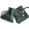 Forte dark green imprinted logo suede storage pouch