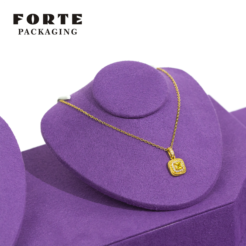 FORTE Elegent Purple Jewelry Display Set Oem Service Manufacture Design Jewelry Stand