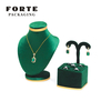 FORTE Customized Jewelry Display Fashion Green Necklace Stand Oem Display Sets