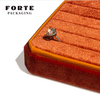 FORTE orange double use stripe insertion glossy soft velvet jewelry storage tray plate ring display tray for Jewelry counter