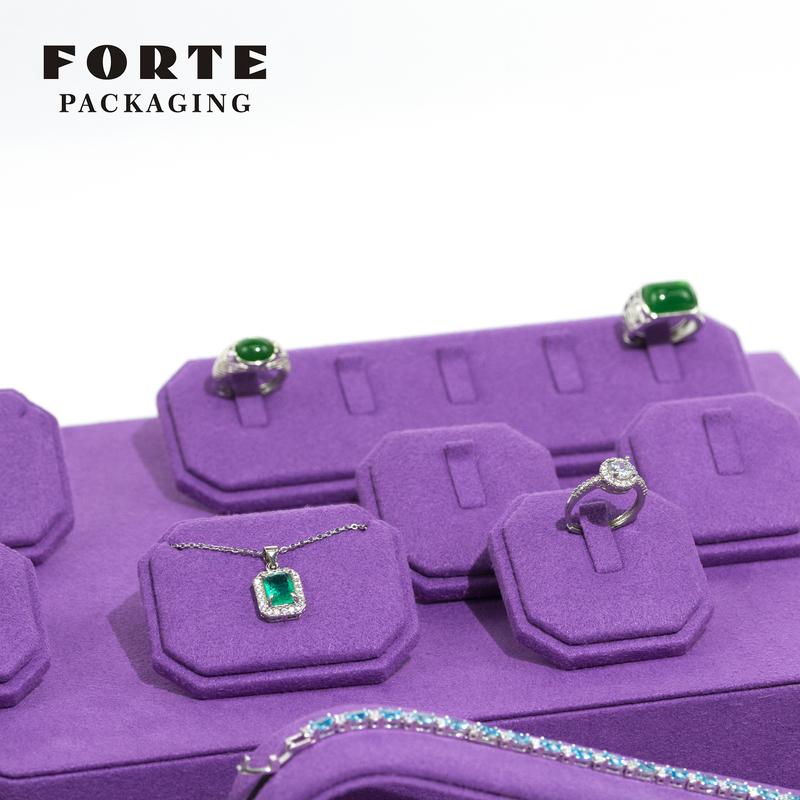 FORTE Elegent Purple Jewelry Display Set Oem Service Manufacture Design Jewelry Stand
