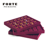 FORTE Jewelry Tray OEM Red Display Tray Set Microfiber Necklace Bracelet Ring Trays