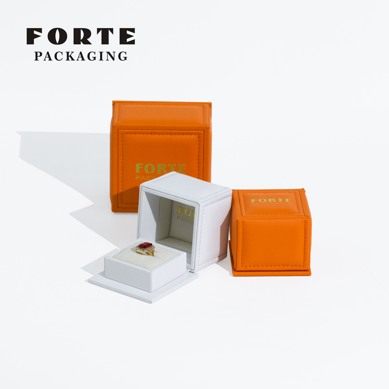 FORTE Unique Square Jewelry Packaging Boxes Design PU Leatherette Custom Color And Logo