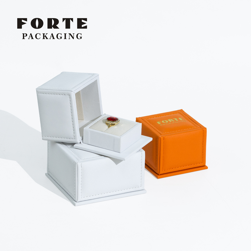 FORTE Unique Square Jewelry Packaging Boxes Design PU Leatherette Custom Color And Logo
