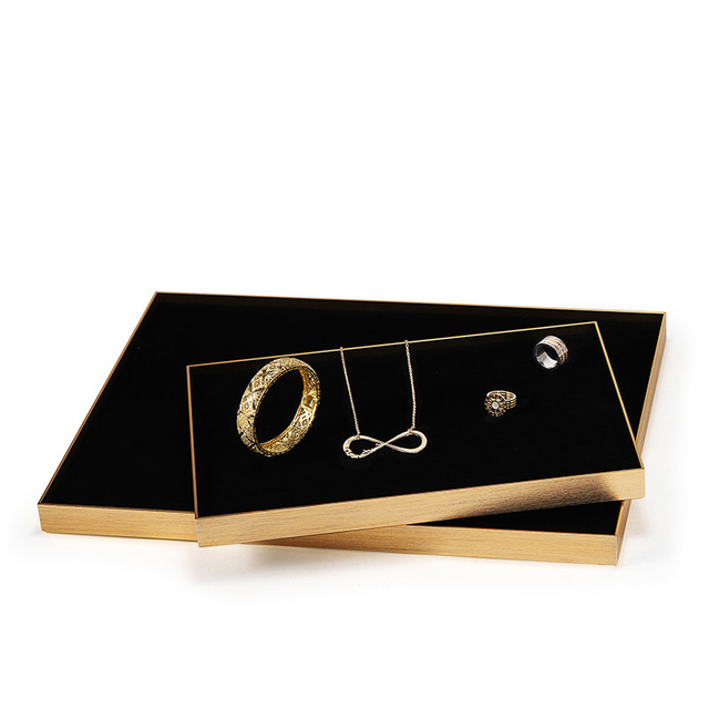 FORTE black soft velvet ring earring bangle pendant display trays for two sizes