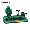 FORTE Customized Jewelry Display Fashion Green Necklace Stand Oem Display Sets