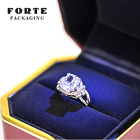 FORTE Embalaje Joyeria LED light Jewelry Packaging 72 hours shiny Style leather led Jewel Box 