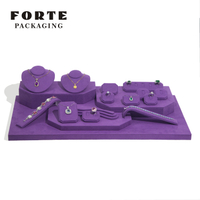 FORTE Elegent Purple Jewelry Display Set Oem Service Manufacture Design Jewelry Stand