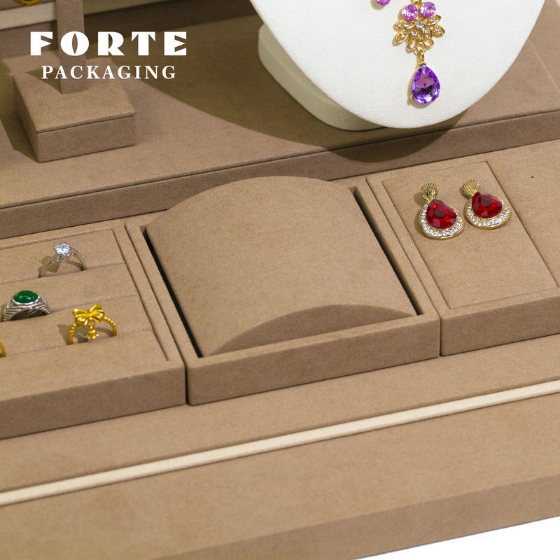 FORTE OEM Jewelry Display Set High Quality Microfiber Jewelry Stand