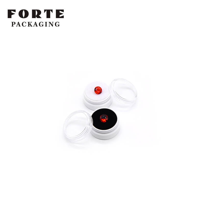 FORTE round black gem stone storage box transparency acrylic diamond display box 