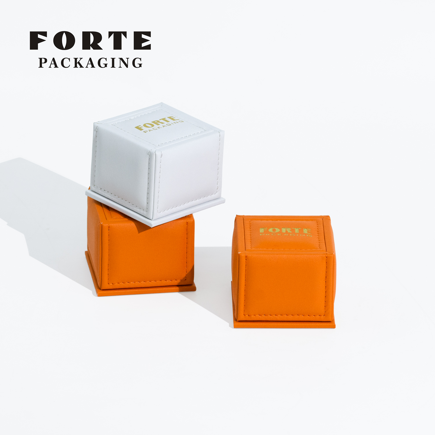 FORTE Unique Square Jewelry Packaging Boxes Design PU Leatherette Custom Color And Logo