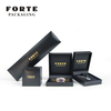 FORTE Manufacturer Wholesale hot sale black Luxury custom leatherette paper jewelry packaging box for ring pendant bracelet