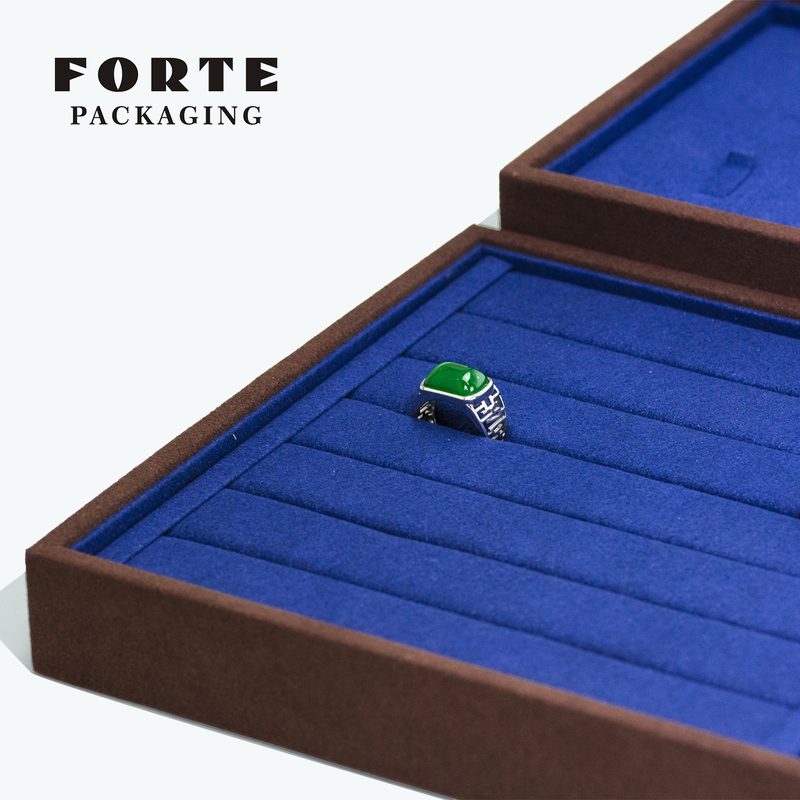 FORTE OEM Dark Blue Jewelry Display Set Rings Necklace Chains Display Tray