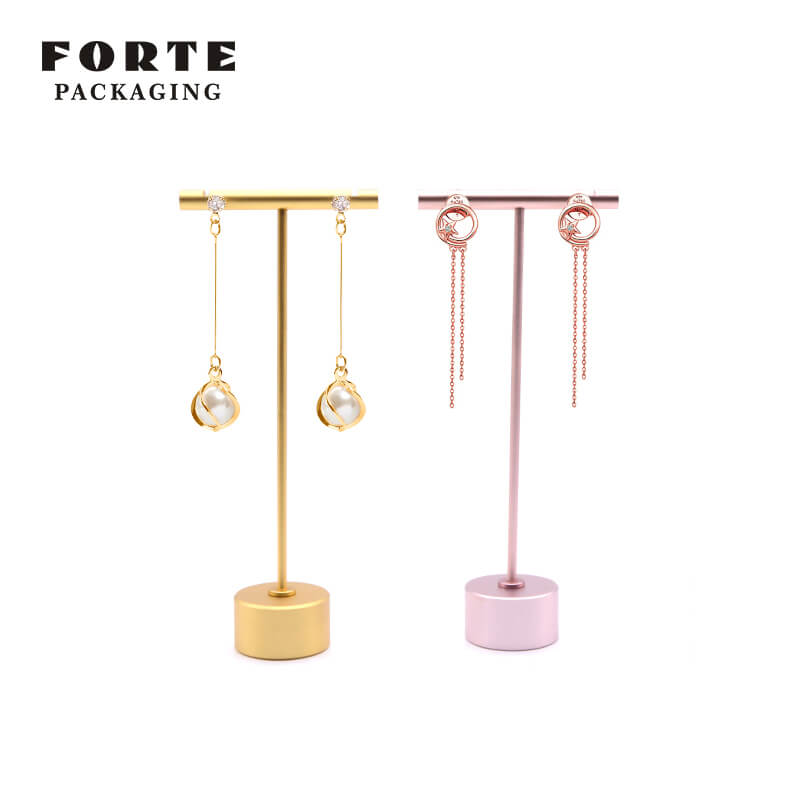 FORTE RTS round plate metal jewelry display stand inventory earring showing stand pink