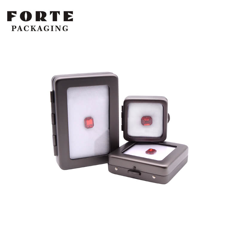 FORTE square metal diamond display box gem stone storage box