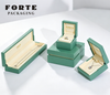FORTE Green Eco-friendly Matte Coating Custom Wooden Jewelry Box High Quality Rings Jewelry Wooden Box for Earrings Necklaces