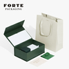 Forte Jewelry Packaging Custom logo Green Folding box Jewelry Box Luxury Ring Earrings Pendant Necklace Box Jewelry Packaging