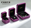FORTE Custom Logo Purple Octagonal Wooden Jewelry Box Elegant Luxury for Rings Earrings Necklaces