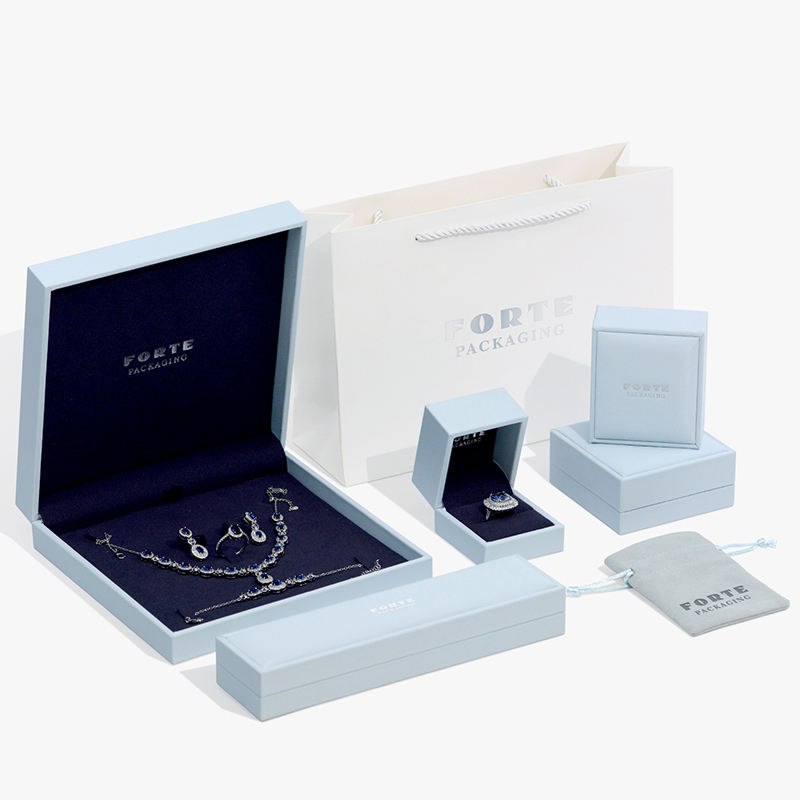 Forte Luxury PU Leather Jewelry Ring Box Custom Logo Necklace Bracelet Packaging Premium Jewelry Boxes Custom Jewelry Packaging