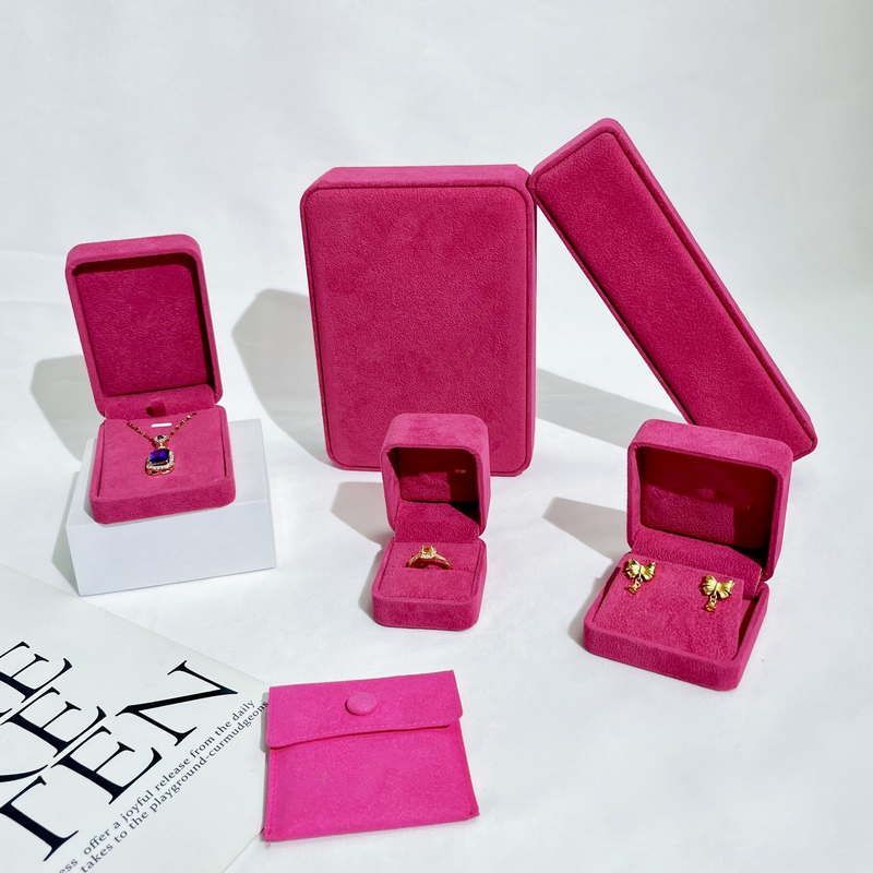 FORTE Custom Logo Jewelry Velvet Box Cajas Para Joyas Vintage Ring Boxes Jewellery Packaging Velvet Jewelry Gift Box for Jewelry
