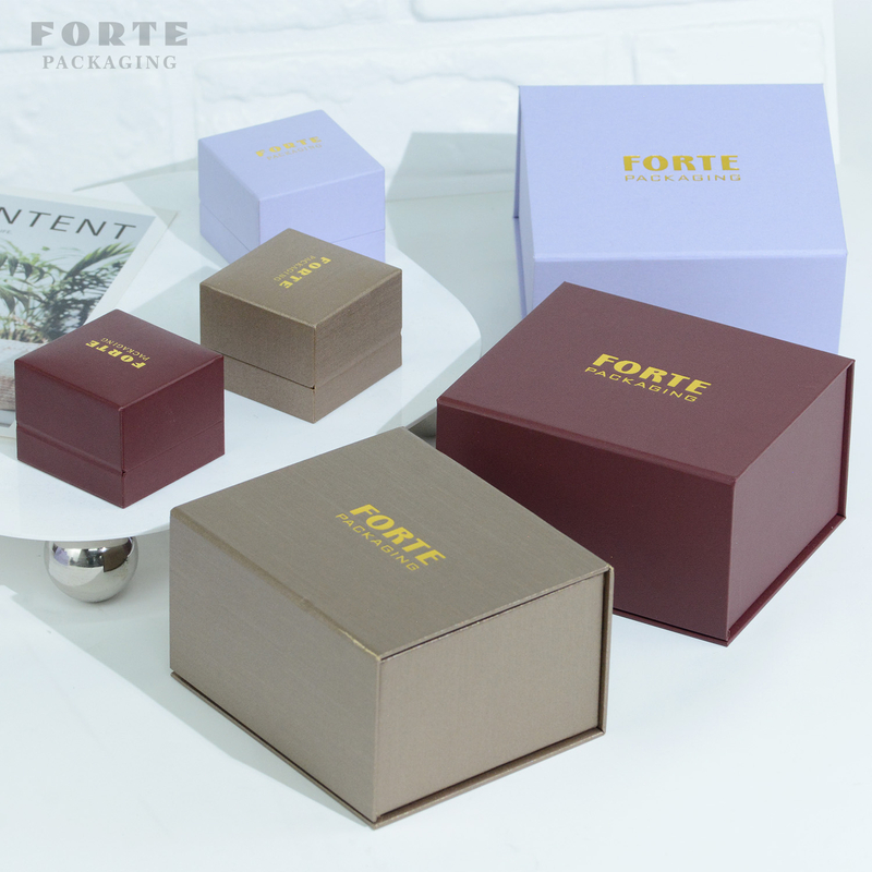 FORTE Premium Magnetic Flip Top Jewelry Box Set Custom Logo Luxury Design Packaging for Retail Store