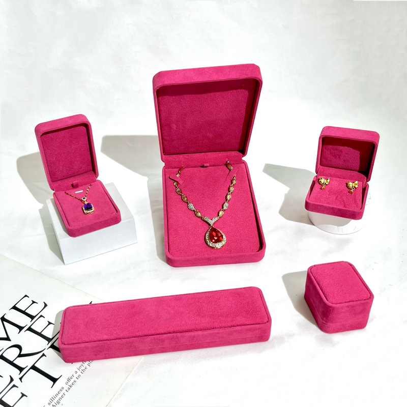 FORTE Custom Logo Jewelry Velvet Box Cajas Para Joyas Vintage Ring Boxes Jewellery Packaging Velvet Jewelry Gift Box for Jewelry