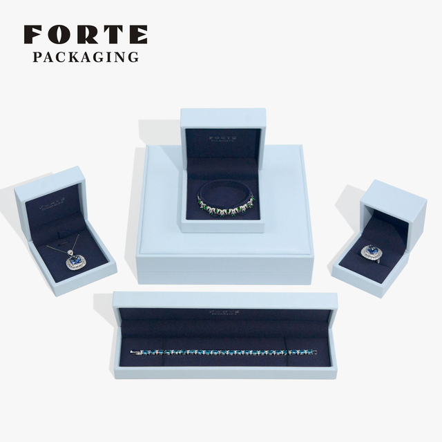 Forte Luxury PU Leather Jewelry Ring Box Custom Logo Necklace Bracelet Packaging Premium Jewelry Boxes Custom Jewelry Packaging