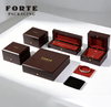 FORTE Metal Snap Fastener Luxury Necklace Bracelet Storage Jewelry Wooden Boxes Custom Wooden Jewelry Box with logo
